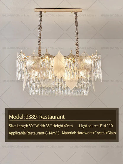 Decorbites™ Kristall-Blätter-Kronleuchter: Elegante postmoderne Beleuchtung für Wohnzimmer, Esszimmer, Schlafzimmer