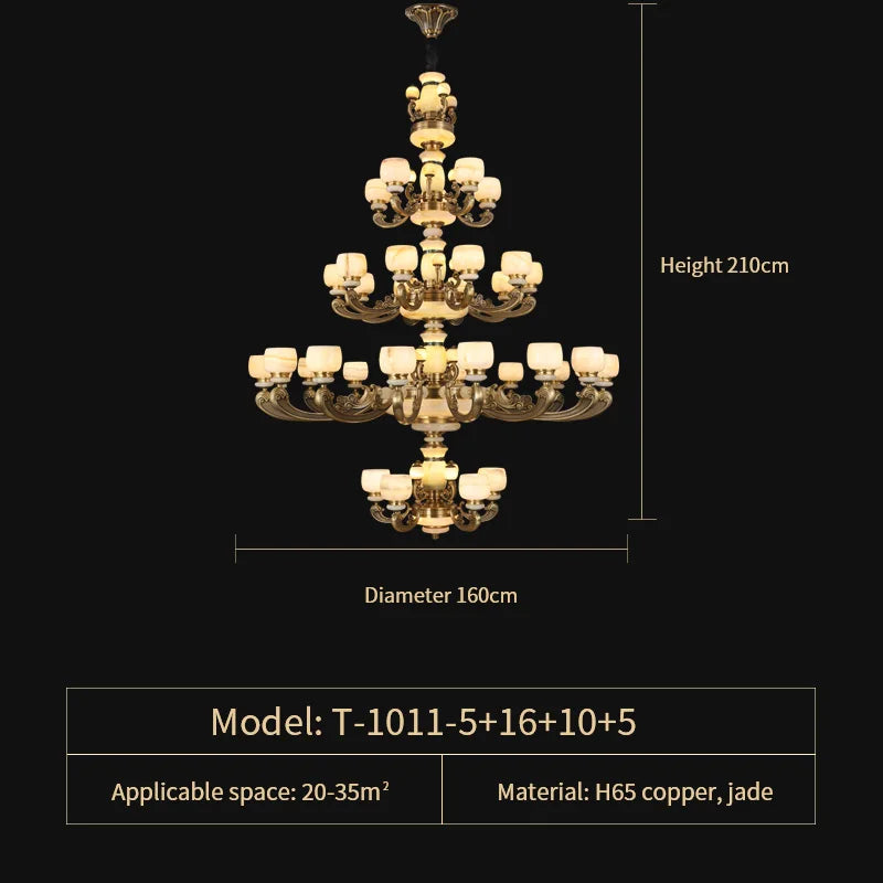 Decorbites™ Jade-Leuchter: Stilvolle chinesische Zen-Wohnzimmerlampe für Duplex-Gebäude von Guangdong Zhongshan
