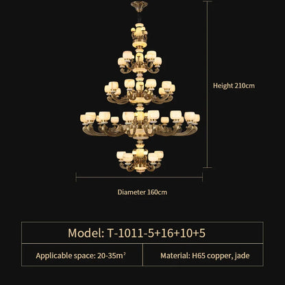 Decorbites™ Jade-Leuchter: Stilvolle chinesische Zen-Wohnzimmerlampe für Duplex-Gebäude von Guangdong Zhongshan