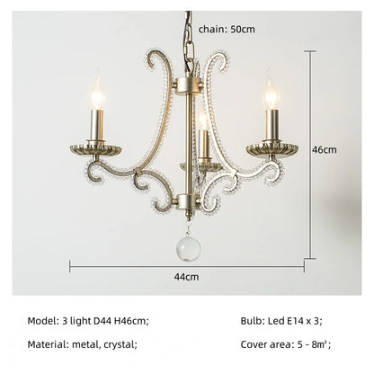 Decorbites™ Kristall-LED-Kronleuchter: Französisches Wohnzimmer Retro E14 Anhängerleuchte für die Hausdekoration