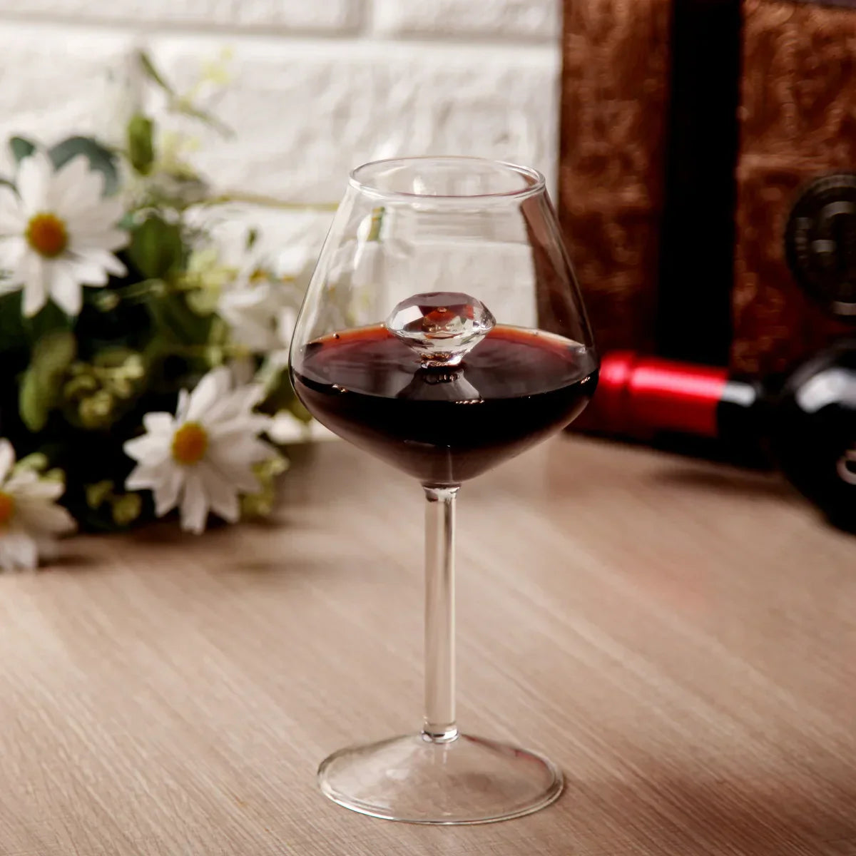 Decorbites™ Klarer Diamantglas Rot Weiß Wein Champagner Kelche - Wunderschönes Geschenk