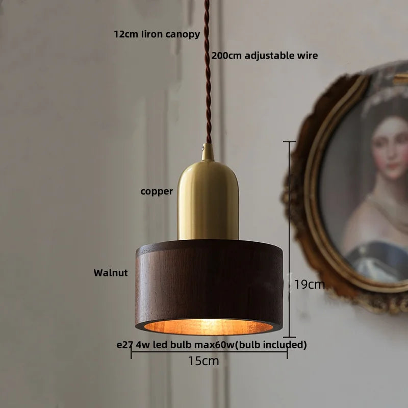 DecorBites™ LED Wood Pendant Light Fixture | Adjustable Hanging Lamp for Home Decor