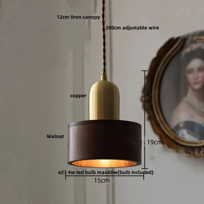 DecorBites™ LED Wood Pendant Light Fixture | Adjustable Hanging Lamp for Home Decor