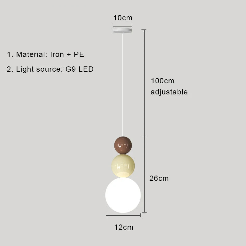 DecorBites™ Cream Nordic LED Pendant Light: Modern Hanging Lamp for Stylish Indoor Room Decor
