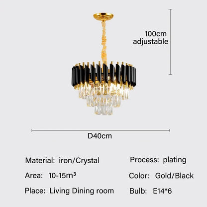 DecorBites™ Crystal LED Pendant Chandelier: Modern Luxury Living Room Dining Lighting Fixture