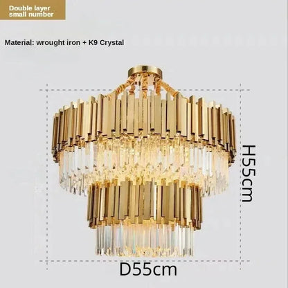 DecorBites™ Crystal Art LED Ceiling Chandelier: Luxury Living Room Round Lamp
