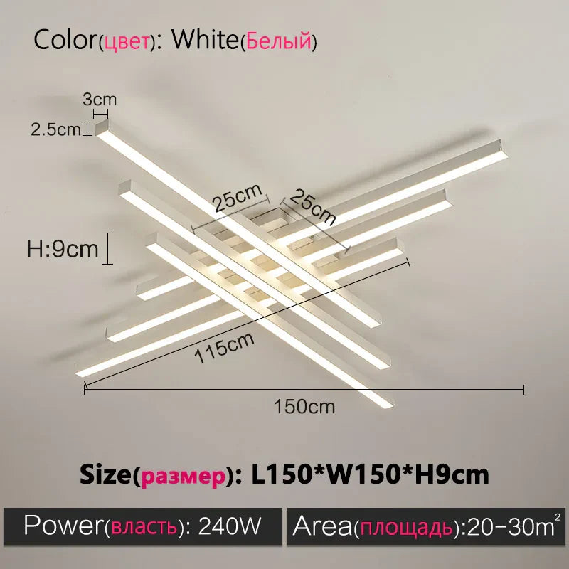 Decorbites™ Schwarze LED-Deckenleuchte Chandelier: Nordisch-minimalistisches Quadrat für Wohnzimmer- und Schlafzimmerbeleuchtung