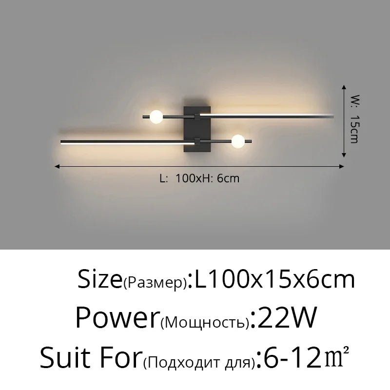 Decorbites™ LED Wandlampe: Modernes langes Line-Design für Wohnzimmer, Schlafzimmer, Flur, Innenbeleuchtung
