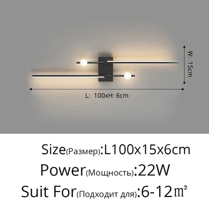 Decorbites™ LED Wandlampe: Modernes langes Line-Design für Wohnzimmer, Schlafzimmer, Flur, Innenbeleuchtung