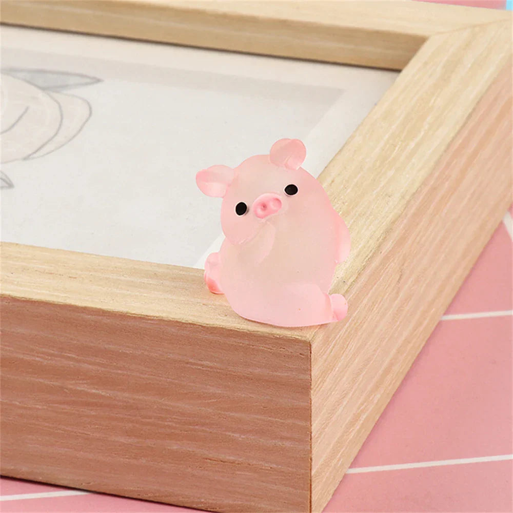 Decorbites™ Kawaii-Schweinchen-Miniaturen Terrarien-Figuren 6 Stk. Bastelarbeiten Heimdekoration