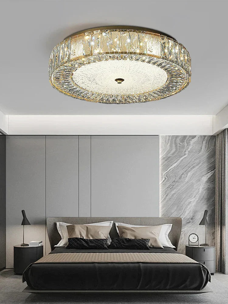 Gold Crystal Glass Ceiling Light