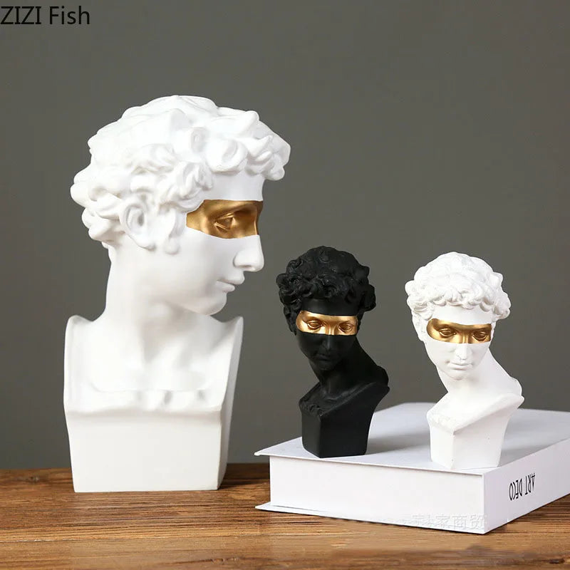 DecorBites™ Gold David Statue Resin Sculpture Artwork Ornament for Living Room