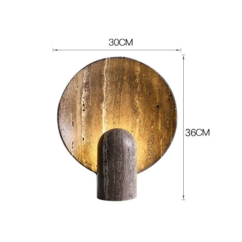Decorbites™ Dunkler Travertin-Felsen LED-Harz-Tischleuchte – Modernes minimalistisches Wohnaccessoire
