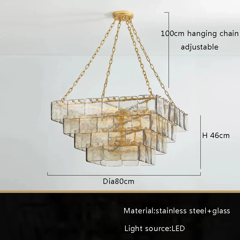 Decorbites™ Gold-Glas-Lüster Luxe-Wohnzimmer-Beleuchtung Luxuriöse Hängelampe