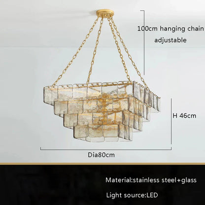 Decorbites™ Gold-Glas-Lüster Luxe-Wohnzimmer-Beleuchtung Luxuriöse Hängelampe