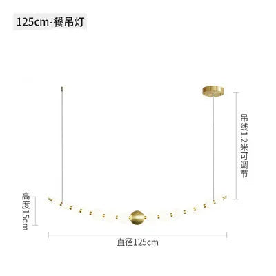 Gold Acrylic Ceiling Chandelier Dia102cm Bedroom