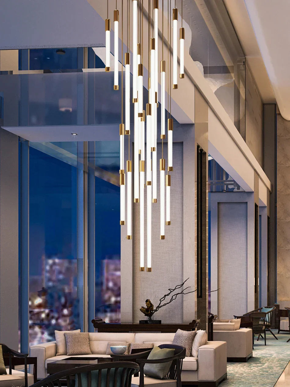 DecorBites™ Elegant LED Chandelier for Staircase & Living Room Décor