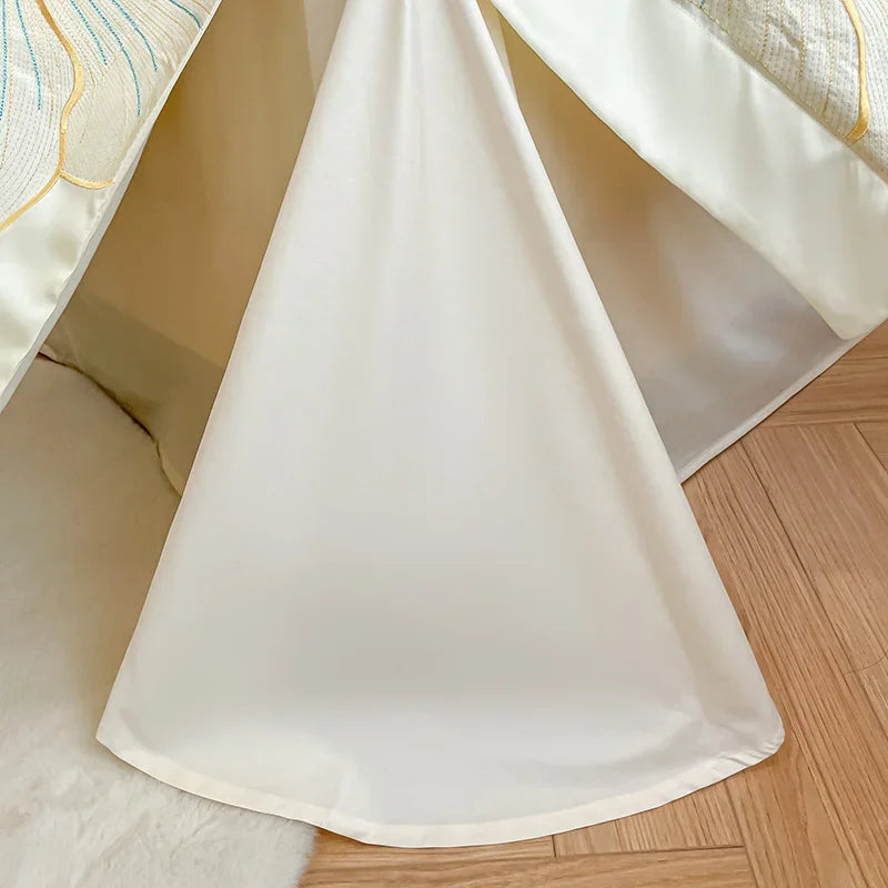 Decorbites™ Besticktes Ägyptisches Baumwoll-Bettwäsche-Set für King Queen RU Bettwäsche