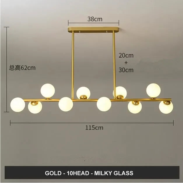 Decorbites™ Glas-Kugeln-Kronleuchter: Stilvolle Hängebeleuchtung für Esszimmer, Küche und Büro
