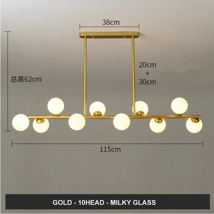 Decorbites™ Glas-Kugeln-Kronleuchter: Stilvolle Hängebeleuchtung für Esszimmer, Küche und Büro