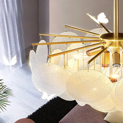 Decorbites™ Elegante Glasleuchter: Französisches Lichtluxus-Kristallbeleuchtung, Romantische Dekoration für Schlafzimmer & Wohnzimmer