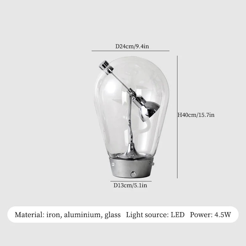 Decorbites™ Glas-Schreibtischlampe: Vintage-Industrial-Stil Tischleuchte für Schlafzimmer-Dekoration