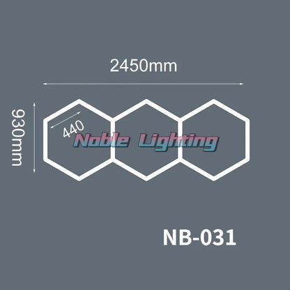 DecorBites™ Geometric LED Lights for Exhibition Car Detailing Garage Workshop - Polygonal Snowflake Theme