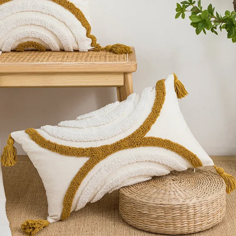 DecorBites™ Geometric Tufted Plush Cushion Cover for Stylish Home Decor