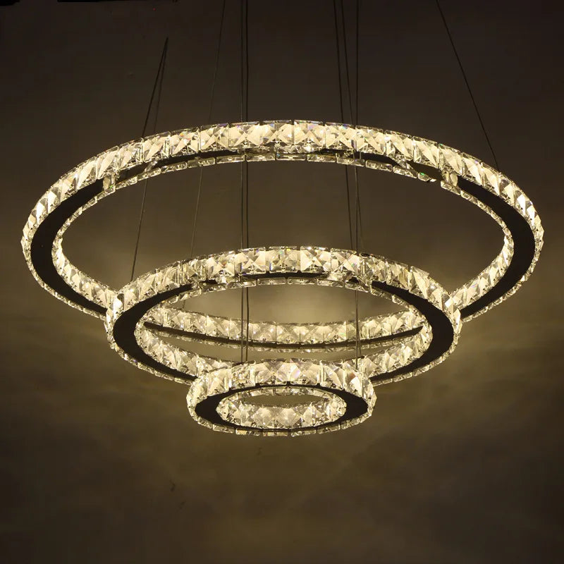 Gold LED Crystal Chandelier Chrome D100cm