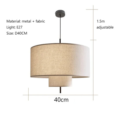 Decorbites™ Japanischer Stil Mehrstufiger Anhängerleuchte: Minimalistischer Stoffschirm für Wohnzimmer & Küchenzeile