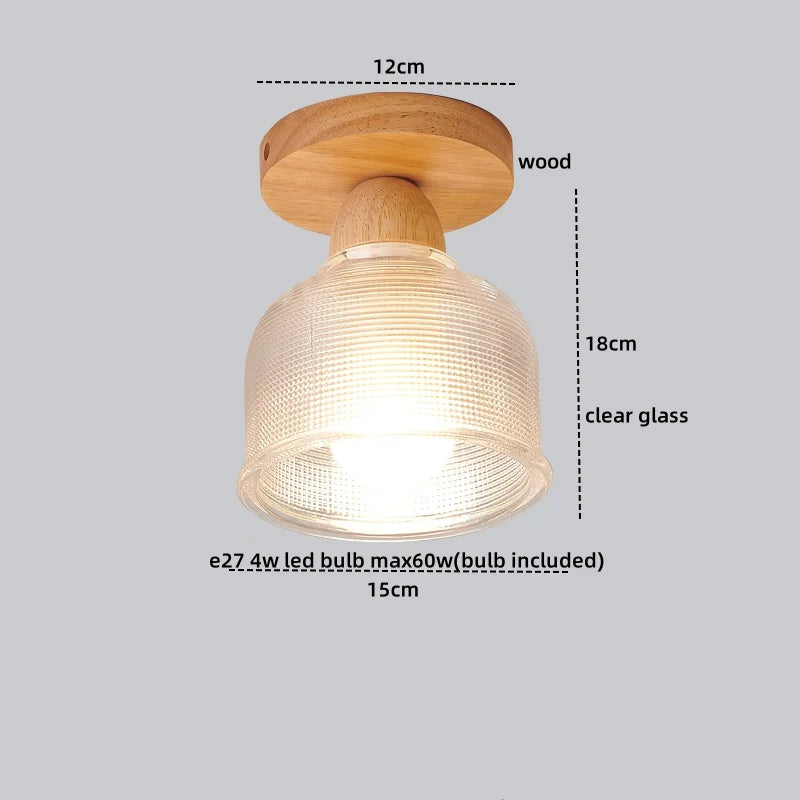 DecorBites™ LED Ceiling Lamp Modern Style Wood Glass Luminaria