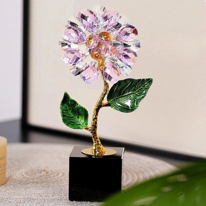 Decorbites™ Kristall-Sonnenblume Metallskulptur Heimdekoration Figur Glas-Handwerkskunst