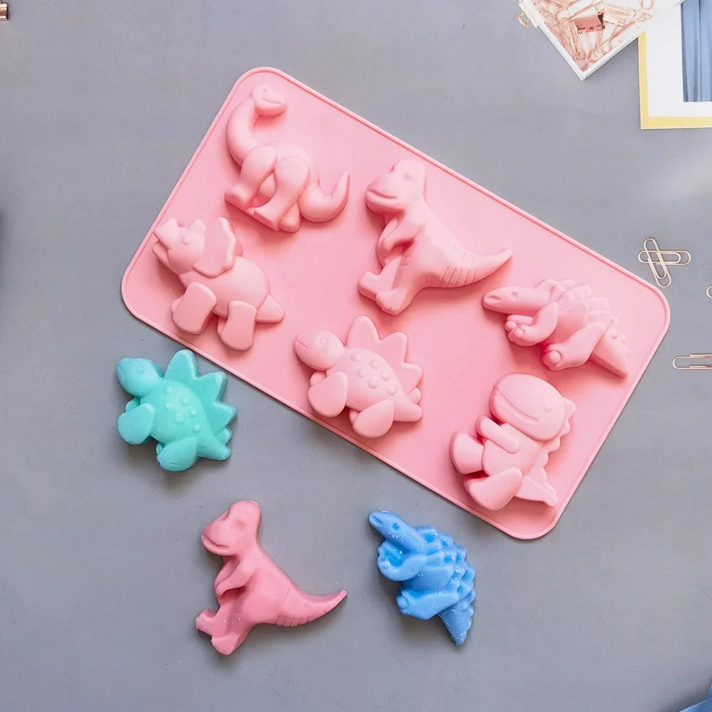 Decorbites™ Dino-Silikon-Kuchenform: Backen, Süßigkeitenherstellung, Seifenherstellung, Kerzenherstellung, Cupcake-Dekoration