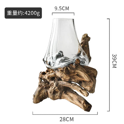 Decorbites™ Glas-Bonsai-Vase Hydroponik-Töpfe Kunst Holzrahmen Heimdekoration