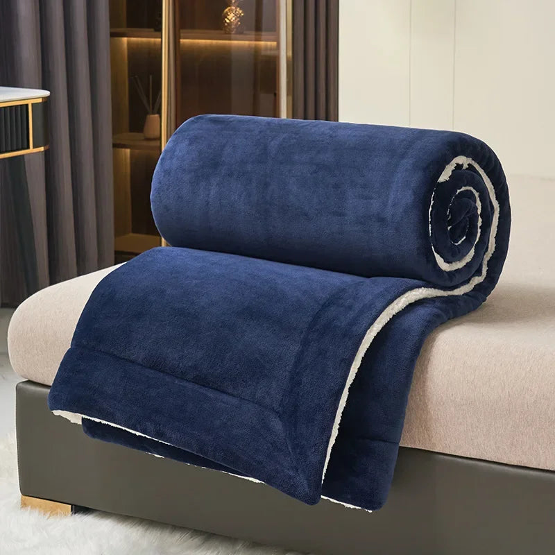 DecorBites™ Double Layer Queen Blanket Super Soft Plush Warm Comfort for Autumn/Winter