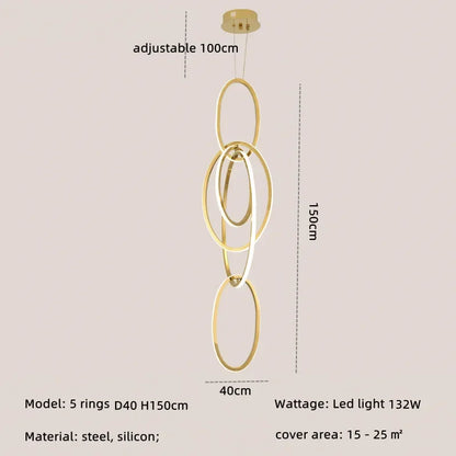 DecorBites™ Gold Steel Pendant Light for Home Decor & Bar, Stylish LED Hanging Lamp