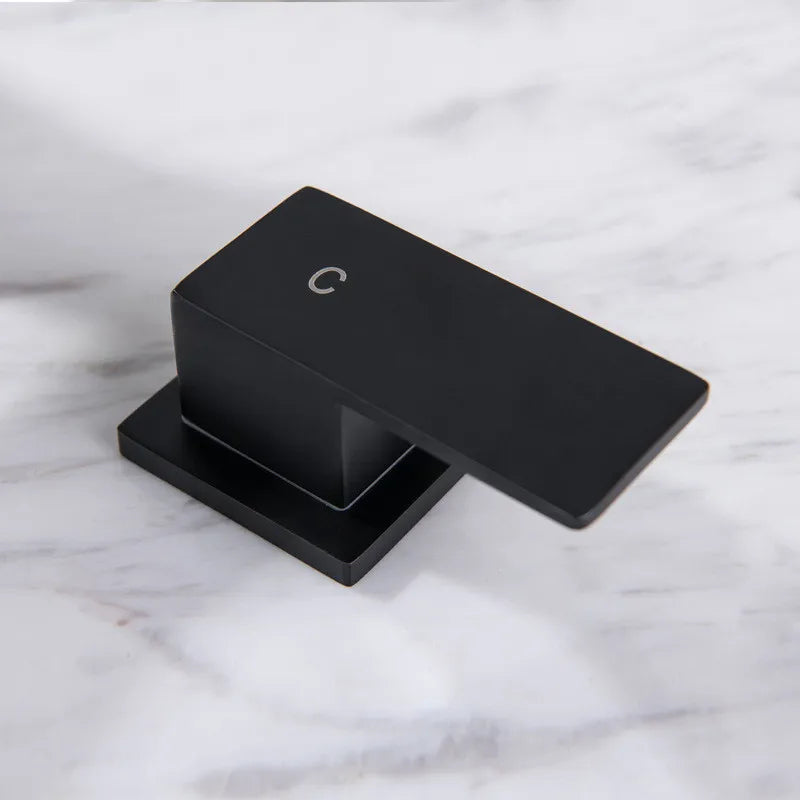 Gold Black Basin Faucet With Dual Handles