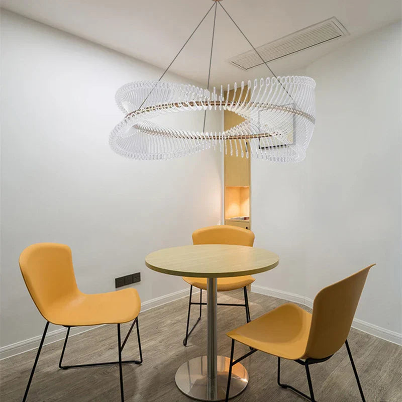 DecorBites™ Golden Round Ceiling Chandelier for Bedroom Dining Art Gallery Indoor LED Fixture