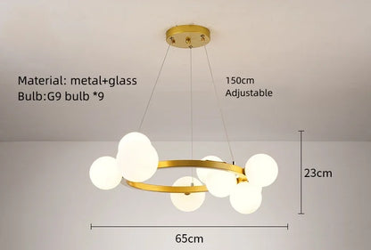 Decorbites™ Glasleuchter G9 Hängeleuchte für Wohnzimmer- und Schlafzimmerdekoration