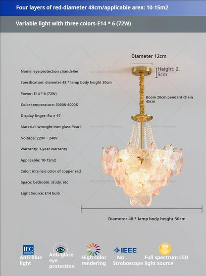 Decorbites™ Glas Blume Prinzessin Zimmer LichtLux Postmodern Französisch Creme Wind Lampe