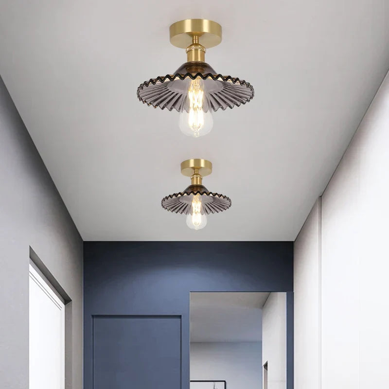 Decorbites™ Grünes Glas Kupfer Deckenleuchte Balkon Küche Moderne LED Lampe