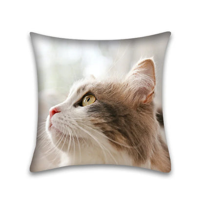 Decorbites™ Niedliches Katzen-Anime-Kissenbezug – 45x45 cm Cartoon-Hussenbezug für Zuhause und Büro
