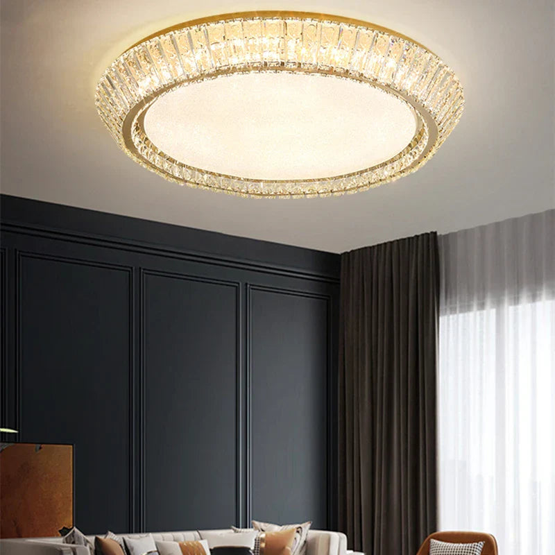 Decorbites™ Gold Kristall-Deckenleuchte: Nordisch Moderne Runde Leuchte für Schlafzimmer und Restaurant