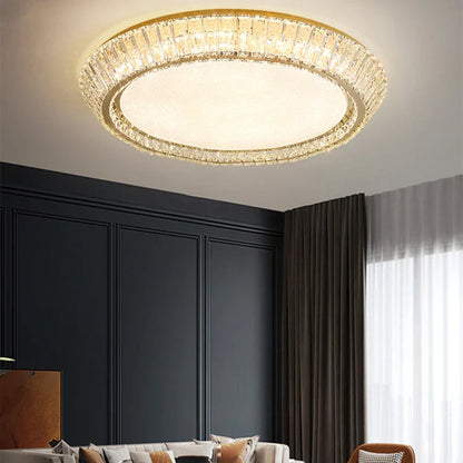 Decorbites™ Gold Kristall-Deckenleuchte: Nordisch Moderne Runde Leuchte für Schlafzimmer und Restaurant