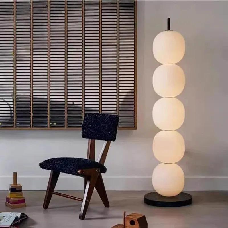 White Glass Floor Lamp