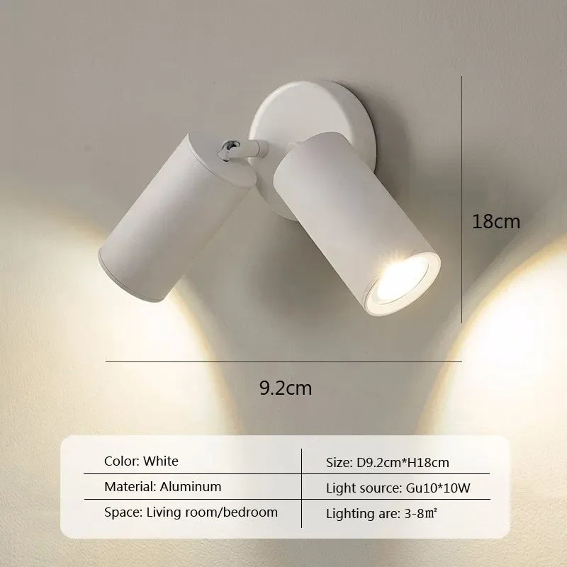 Gold Rotatable Aluminum Wall Lamp 2-Head