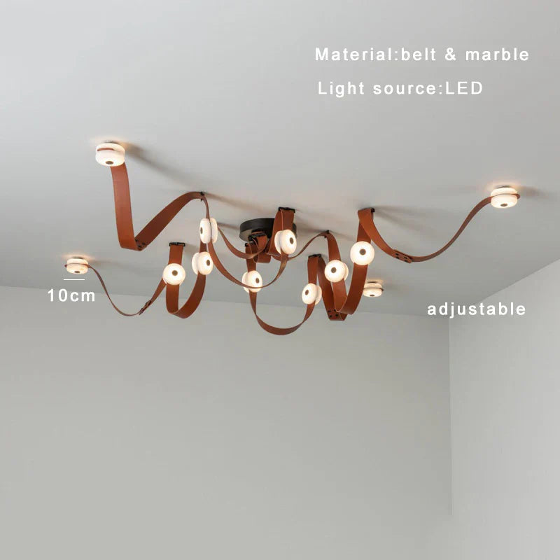 Decorbites™ Leder-Marmor-Hängeleuchte Luxuriöses dimmbares Armatur Einfache Installation Schlafzimmer Wohnzimmer Lampe