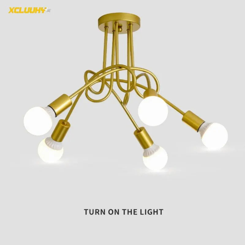 Gold Black Sputnik Chandelier