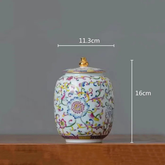 Decorbites™ Emailierter Porzellan-Teedose Ingwergefäß - Desktop-Aufbewahrungsbehälter