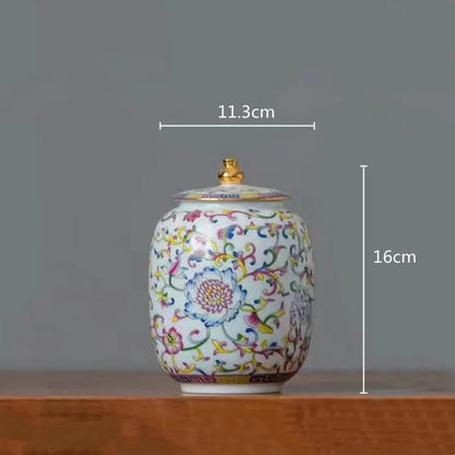 Decorbites™ Emailierter Porzellan-Teedose Ingwergefäß - Desktop-Aufbewahrungsbehälter